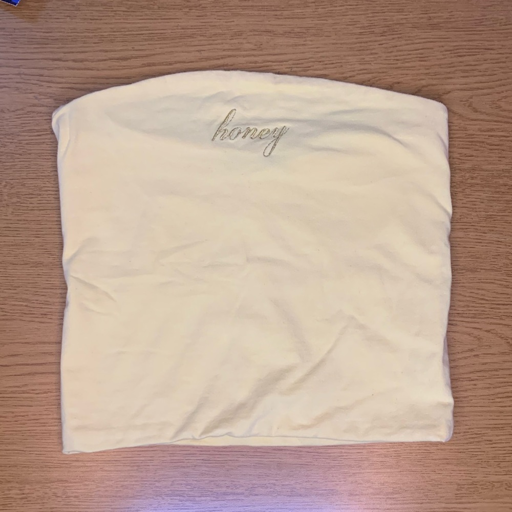 Brandy Melville Yellow "honey" Strapless Crop Top